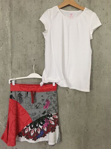 katrin suknje nova kolekcija: H&M, Komplet: Majica, Suknja, 140-146