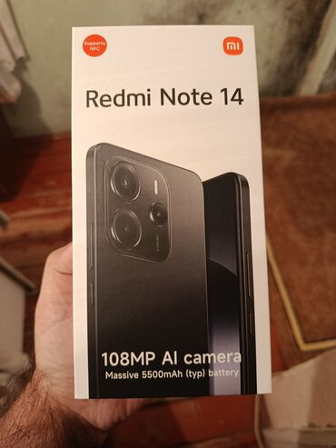 xiaomi mi note 10 pro: Redmi Note 14, 128 GB, rəng - Boz, Kredit, Barmaq izi, İki sim kartlı