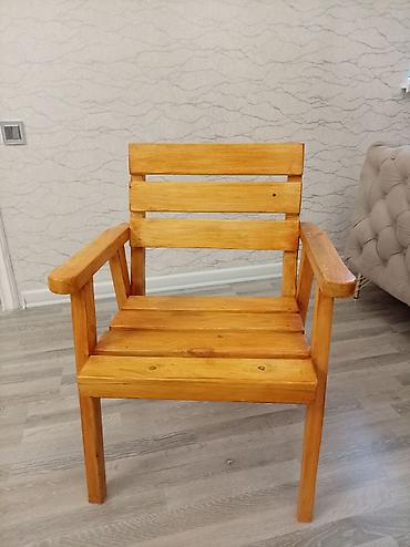 буфет мебель: 4 ədəd bağ kreslosu SATILIR. - Material: təbii ağac, lakla örtülüb — 2