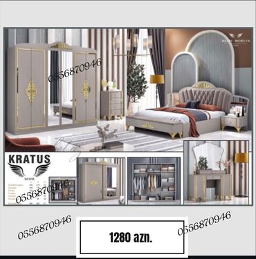 Yataq otağı dəstləri: İkinəfərlik çarpayı, 2 tumba, Azərbaycan, Yeni — 19