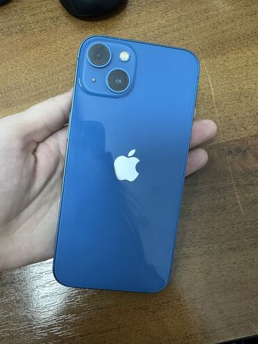 телефон apple: IPhone 13, Колдонулган, 128 ГБ, Blue Titanium, Каптама, 86 %