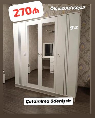 Dolablar: Yeni, Açılan, 4 qapılı Düz dolab