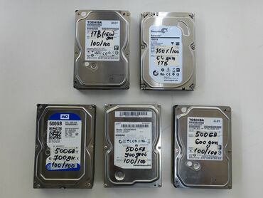 внешние жесткие диски от 500 гб до 1 тб: Накопитель, Б/у, Hitachi, HDD, 512 ГБ, 3.5", Для ПК