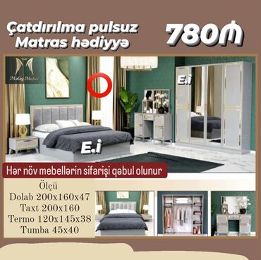 Masa və oturacaq dəstləri: *Yataq dəsti / Yataq otağı mebeli 💥* ✔️Rəng seçimi var ✔️ *Şəhər