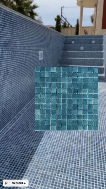 Hovuzlar: Mozaika Hovuz üçün Okean rəng özbək mozaikası Ölçüləri 30x30 sm 100