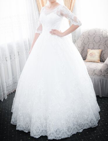 платье с белым воротником: Продаётся свадебное платье!! Надевалось один раз, с химчистки. Размер
