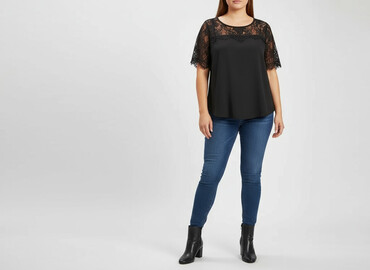 shein bluzki z koronką: Shein Curve, Bluzka damska, rozmiar XL