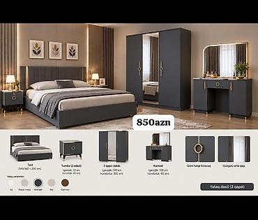 Yataq dəsti – 3 qapılı Komplekt daxilində: - Taxt: 140/160 x 200 sm