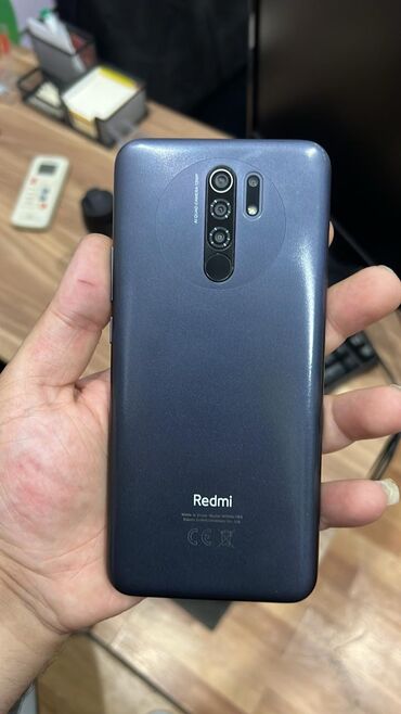 islenmis telefon: Xiaomi Redmi 9, 64 GB, rəng - Boz, 
 Barmaq izi