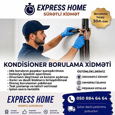 mega express: Kondisioner borularının çəkilməsi (Borulama xidməti) — 30 AZN-dən — 1
