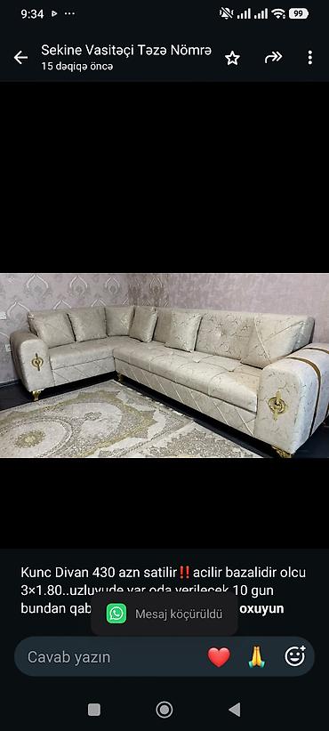 Kunc Divan 430 azn satilir‼️acilir bazalidir olcu 3×1.80. uzluyude var