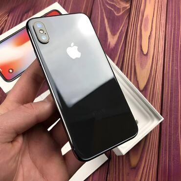 разблокировка icloud цена: IPhone X, Колдонулган, 256 ГБ, Кара, Заряддоочу түзүлүш, Коргоочу айнек, Каптама, 100 %