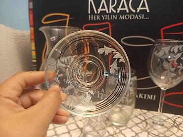 bardak: Karaca 49 Parça, 12 Nəfərlik Şüşə Süfrə Dəsti Zərif yarpaq naxışlı — 2