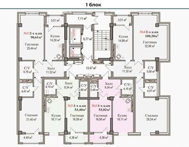 Продажа квартир: 2 комнаты, 100 м², Элитка, 5 этаж, ПСО (под самоотделку)