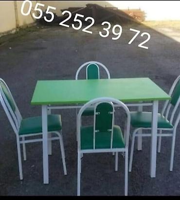 Bağ, çöl masa və oturacaq dəstləri: Yeni, Dördbucaq masa, 6 stul, Açılmayan, Stullar ilə, Metal, Azərbaycan — 3