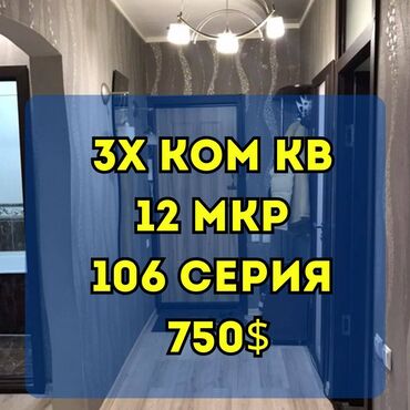 3 х комнатные квартиры в бишкеке: 3 бөлмө, Кыймылсыз мүлк агенттиги, Чогуу жашоосу жок, Толугу менен эмереги бар