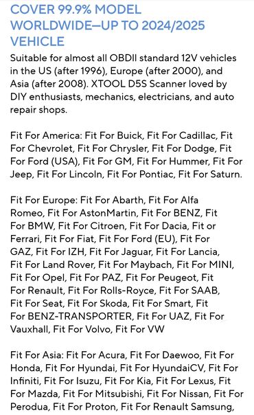 Alati za automobile: Novo - Xtool D5S OBD2 ABS,SRS,EPB / CAN FD FCA 16 Reset Auto — 12