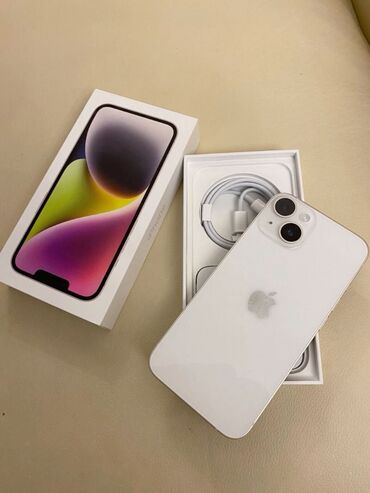 note 14 qiymeti: IPhone 14, 128 GB, Ağ, Zəmanət