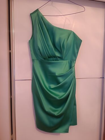 svecane haljine mladenovac: L (EU 40), bоја - Zelena, Drugi stil, Kratkih rukava