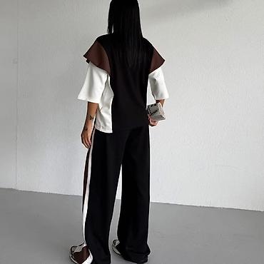 lil solid accessories: Ženski komplet trenerke – bluza i pantalone širokog kroja - — 3
