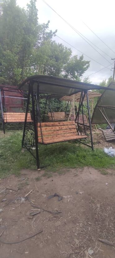 Садовые качели: Садовые качели Металл, Со спинкой, С крышей — 14