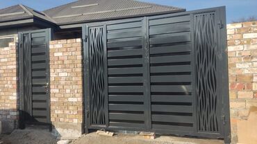 Откатные ворота: Комплект декоративных металлических ворот и секций ограждения — 28