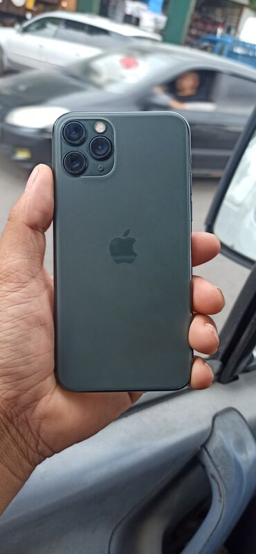 Apple iPhone: IPhone 11 Pro, Б/у, 64 ГБ, Alpine Green, Зарядное устройство, Защитное стекло, Чехол, 80 %