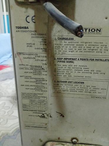 Kondisionerlər: Toshiba split kondisioner dəsti 2 ədəd Model: RAS-10SKH-E (etiketdə — 8