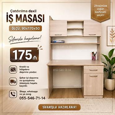 İş masası – sifarişlə hazırlanır Ölçü: 90×170×50 sm - Yuxarı hissədə lalafo.az -da İş masası – sifarişlə hazırlanır Ölçü: 90×170×50 sm - Yuxarı hissədə