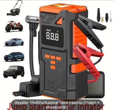чемодан с инструментами для автомобиля: Multifunksional hava nasosu və jump starter cihazı - 2-si 1-də: hava