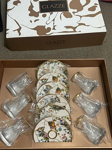 Набор чайных стаканов с блюдцами GLAZZE - Бренд: GLAZZE - Модель at lalafo.kg Набор чайных стаканов с блюдцами GLAZZE - Бренд: GLAZZE - Модель