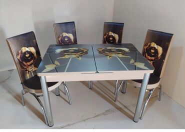 Masa və oturacaq dəstləri: Mətbəx üçün, Yeni, Açılan, Dördbucaq masa, 4 stul — 10