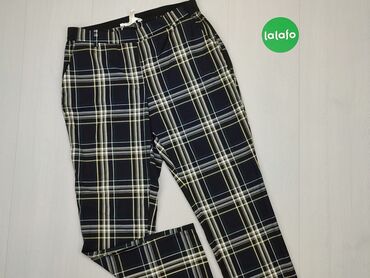 Spodnie L (EU 40), stan - Bardzo dobry, wzór - Kratka, kolor - Czarny, H&M