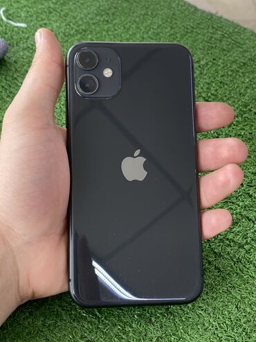 Apple iPhone: IPhone 11, Б/у, 64 ГБ, Черный, Зарядное устройство, Защитное стекло, Чехол, 95 %