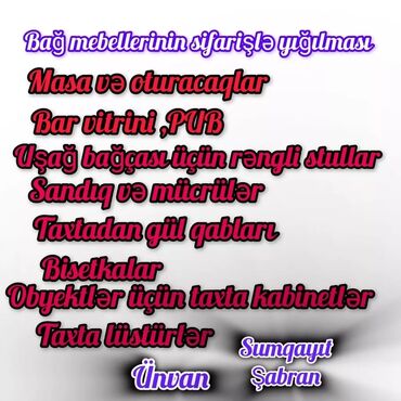 ev esyaların alısı: Bağ və bostan üçün digər məhsullar