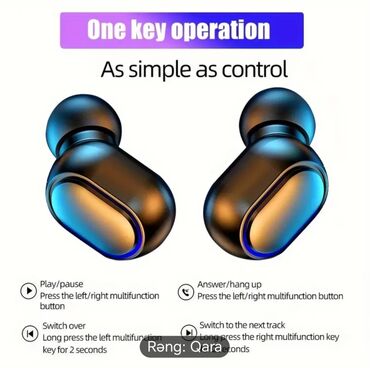 Qulaqcıqlar: Yeni Simsiz (Bluetooth) Qulaqcıqlar, rəng - Qara — 5