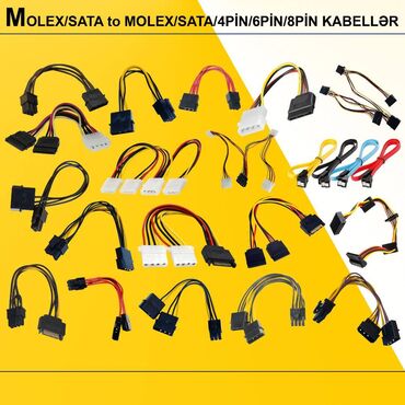 komputer ekranı: Kabellər "Molex/SATA to Molex/SATA/4pin/6pin/8pin Original" ⭐Molex to