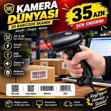 Məhsul: USB barkod/QR kod skaneri – əl tipli, portativ Xüsusiyyətlər — 1