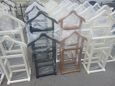 dəm caydan: Taxta geyim dayağı (valet stand). - Material: təbii ağac, hamar — 4