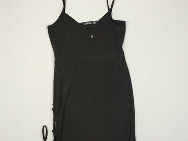 satynowa sukienki czarna: Sukienka, S, Boohoo, stan - Idealny