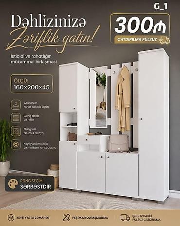 Мебель: Dəhliz üçün çoxfunksiyalı mebel dəsti – model G_1 • Ölçü: 160×200×45 — 1