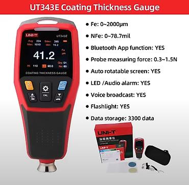 boya olcen: Elkometr Model: UNI-T UT 343E Metal səthlərdə təbəqə qalınlığını — 2