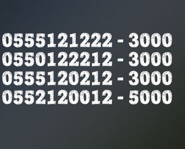 телефондор арзан: 0555121222 - 3тыс 0550122212 - 3тыс 0555120212 - 3тыс 0552120012 -