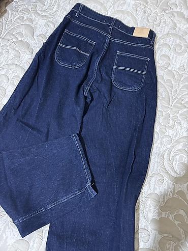 cins salvar: Geniş kəsimli tünd mavi cins şalvar - Material: sıx toxumalı denim - — 2