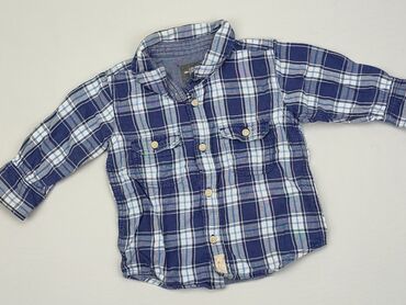 beżowa koszula w krate: Bluzka, H&M, 6-9 m, stan - Bardzo dobry