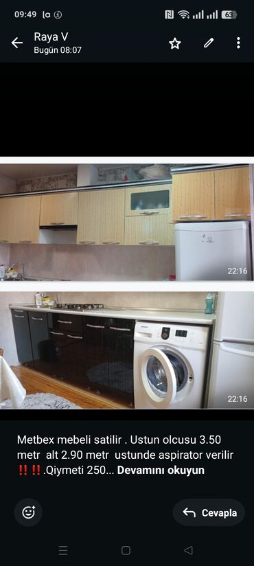 Quruducular: Metbex mebeli satilir . Ustun olcusu 3.50 metr alt 2.90 metr ustunde