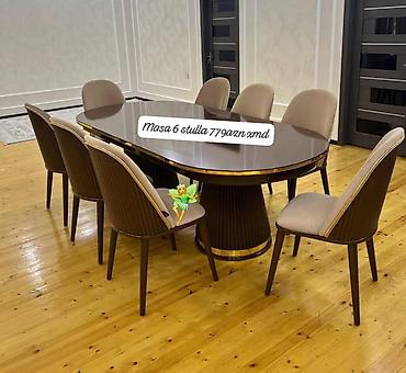 ofis stul: Qonaq otağı üçün, Yeni, Açılmayan, Oval masa, 6 stul — 1