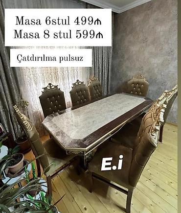 kunc divan ucuz: Qonaq otağı üçün, Yeni, Açılmayan, Dördbucaq masa, 6 stul — 3