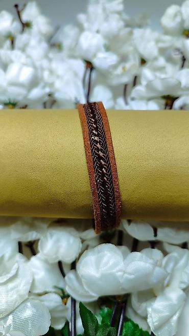 dz09 smart watch: Kožna narukvica sa ukrasnim pletenim detaljem - Materijal: prirodna — 1