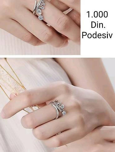 pandora lanac: ** Elegantni posrebreni podesiv prsten od hirurskog čelika sa žigom — 4